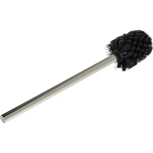 WC-Bürste mit metallic-silbernem Griff und schwarzem Borstenkopf, ideal für die Verwendung in Badezimmern, hergestellt von Ideal Standard.